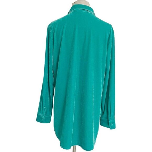 Soft Surroundings Size Medium Velvet Top Blouse Button Down - Picture 4 of 6